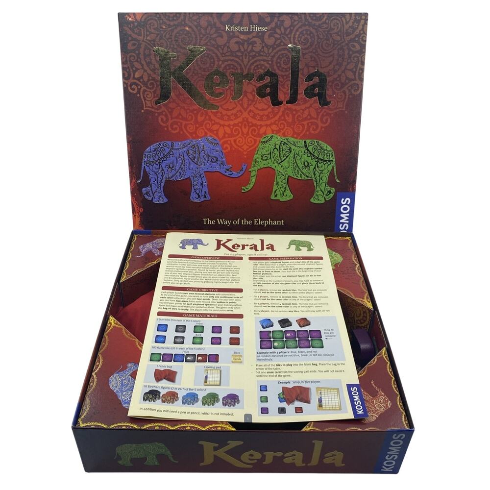 Kerala The Way of the Elephant Board Game – Thames & Kosmos OOP Complete In Box